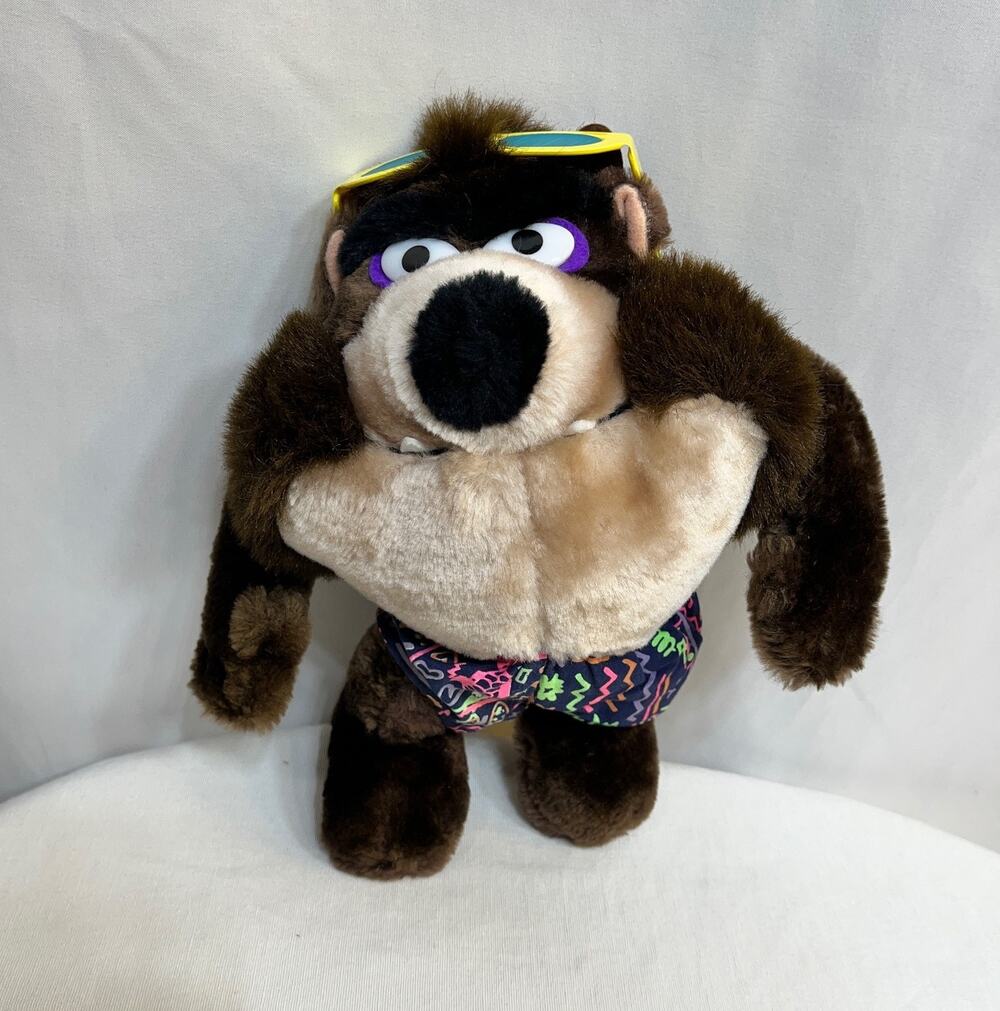 Tasmanian Devil Taz Looney Tunes Plush 10" Stuffed Toy Sunglasses Shorts VTG